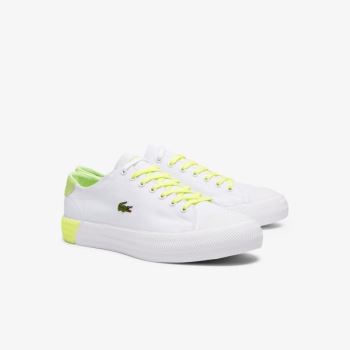 Lacoste Gripshot Canvas and Leather Plimsolls - Plátěné Boty Pánské Bílé / Světle Žluté | CZ-870T5m